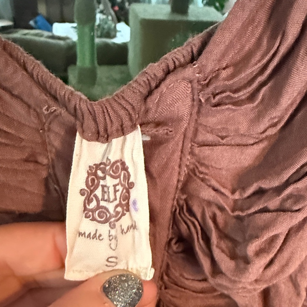 ELF Brown Ruched Midi Dress - Picture 2 of 3